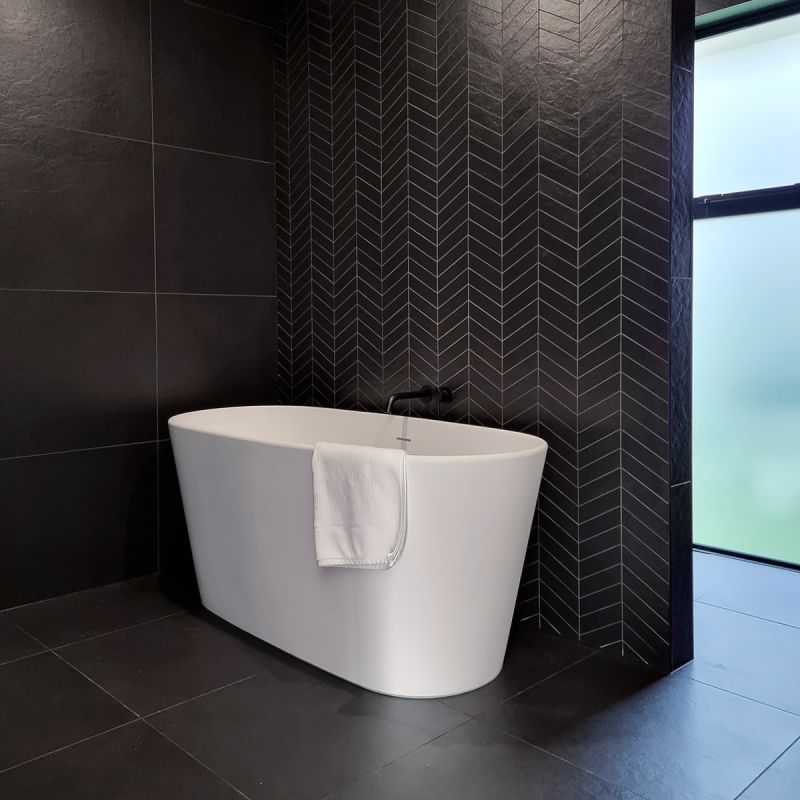 Vantablack Slate + Chevron Mosaic